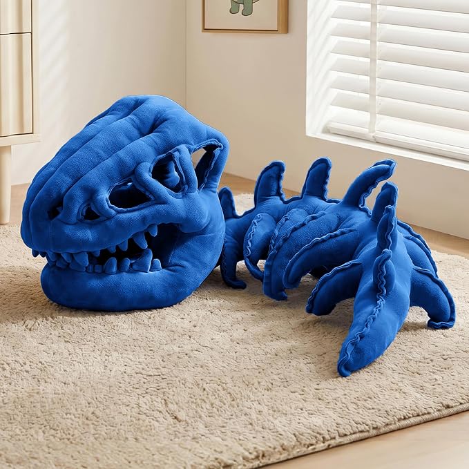 Dinosaur Skeleton Costume, Wearable Spinosaurus Skull Mask & Spine, Silly Dino Skeleton Halloween Costumes Outfit