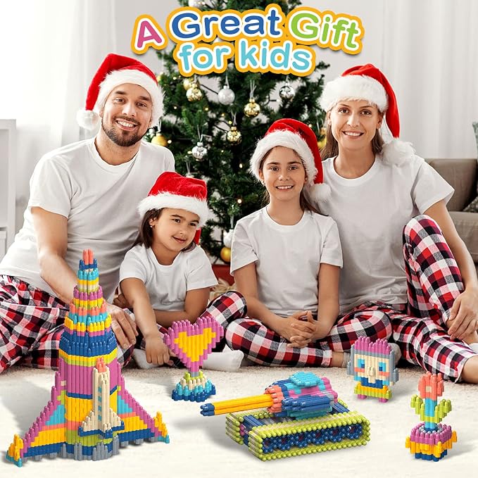 Tigerhu Kids 1120pcs Building Blocks Set Educational STEM Building Toy, Construction Block Toys Set Learning Playset Kit for Boys Girls, Child Brain Development Preschool Kindergarten Toy Age 3+