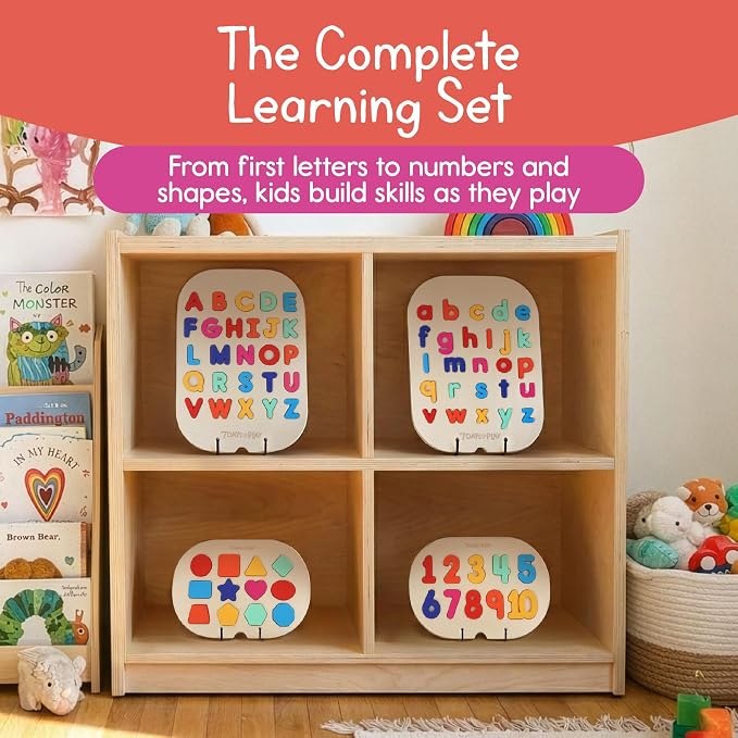 7 Days of Play Number Puzzle for Kids, Sensory Bin Insert for Sensory Tables, Silicone Numbers, Wooden Fine Motor Learning Toy