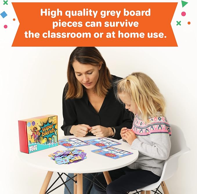 Super Blends Phonics Reading Game for Kids Ages 6-8 | 22 Blends, Digraphs & CVC Words | Kindergarten & 1st Grade Reading Board Game | Learn to Read & Spelling Game