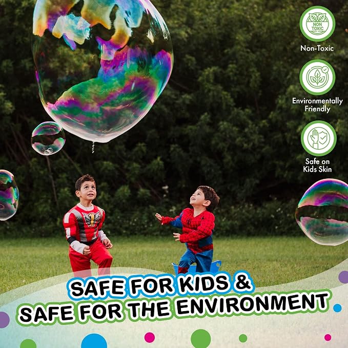 WOWmazing Giant Bubble Powder Kit: Include Large Bubble Wand and 3 Packet of Big Bubble Powder (Makes 3 Gallons) | Outdoor Toy for Kids, Boys, Girls | Powder Made in USA