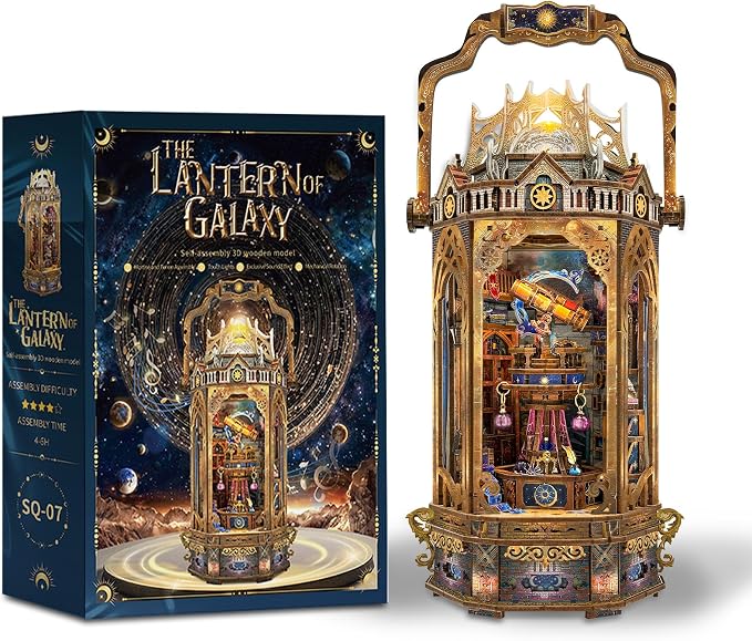 3D Wooden Puzzles for Adults Mechanical Rotation Model Kit DIY Stress-Relief Toy Building Kits for Teens, DIY Crafts/Hobbies/Gifts for Men/Woman - The Lantern of Gaiaxy