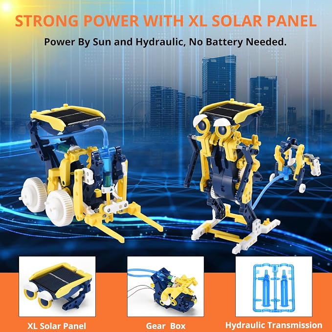 STEM Projects 11-in-1 Solar Robot Toy for Kids Ages 8-12, Science Kits Educational Robotics to Build, Christmas Birthday Gifts for 8 9 10 11 12 13 14 Year Old Boys Girls Teens.