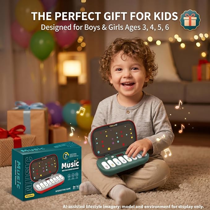 Kids Piano Keyboard Toy for Toddlers Age 3-6, Light Up Musical Learning Toy with LED Screen, Interactive Dual Style Retro & Rainbow Backlit Keyboard, Educational Music Toy, Birthday Gift for Kids