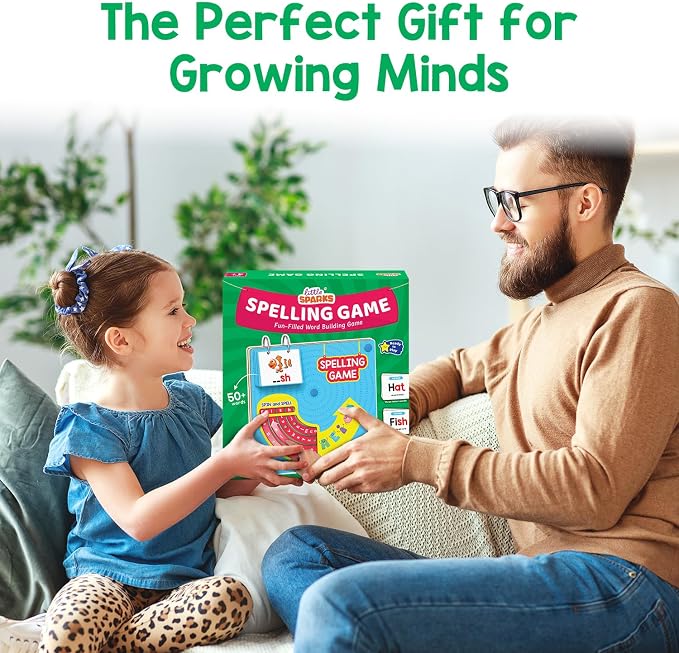 Smartivity Spelling Game for Kids Ages 4, 5, 6, 7, 8 Years Old | Wooden Phonics & CVC Word Learning Toy | Early Vocabulary Building Toy for Preschool Kindergarten | Screen for Boys & Girls