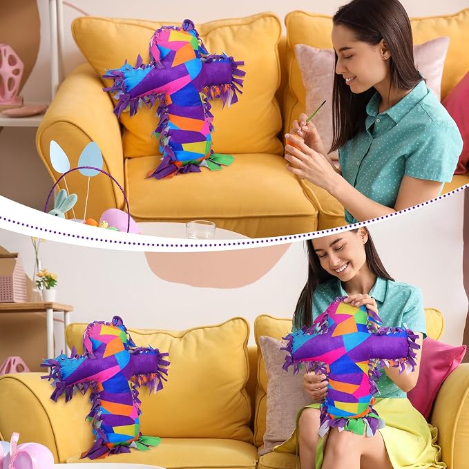 Weysat 6 Sets Religious Cross Tied Pillow Craft Kit 2026 VBS Crafts Christian DIY Pillow Gifts with PP Cotton Sunday School Decor VBS Favors Giveaways