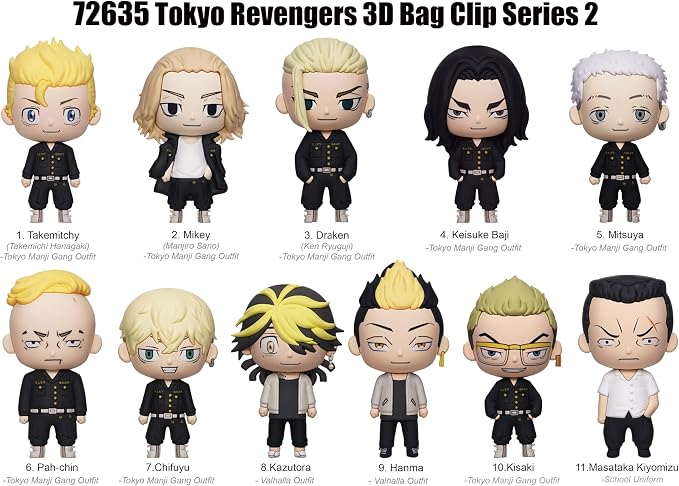 Tokyo Revengers Series 2 – 5" Collectible Bag Clip – Blind Bag (ONE Random Figure) – Anime Character Keychain/Backpack Accessory | Official Licensed Merchandise