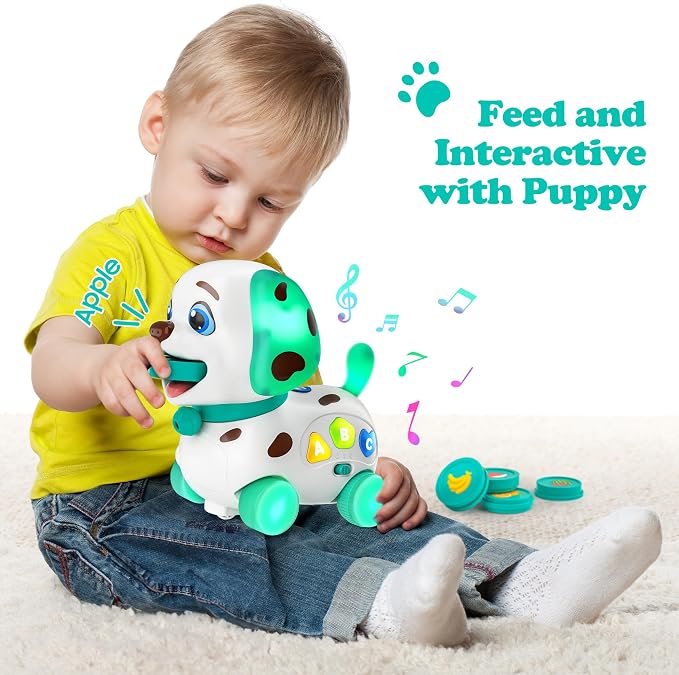 ToddlerCley Musical Puppy Toys for 1 Year Old Boy Gifts, 4-in-1 Bilingual Learning Educational Baby Toy 6-12-18 Months, 1st Birthday Boy Girl Gifts