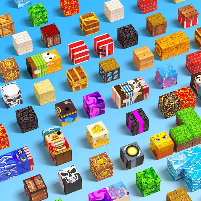 208PCS Magnetic Blocks, Magnetic Building Blocks, Magnetic Cubes for Kids 4-8, Sensory Toy for STEM Constructions Magnetic Blocks for Boys Girls Age 3+, Holiday Birthday Gifts