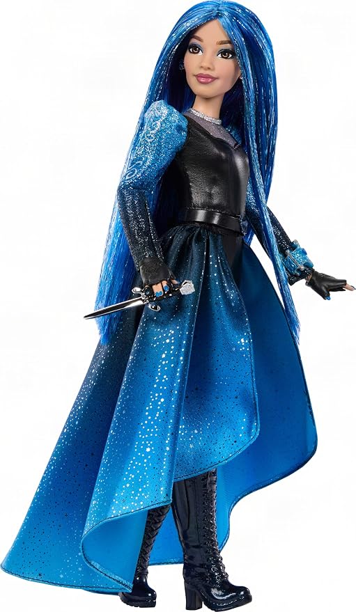 Mattel Disney Descendants: Wicked Wonderland Deluxe Fashion Doll & Accessory, Chloe Wonderland with Removable Movie-Inspired Clothing & Dagger