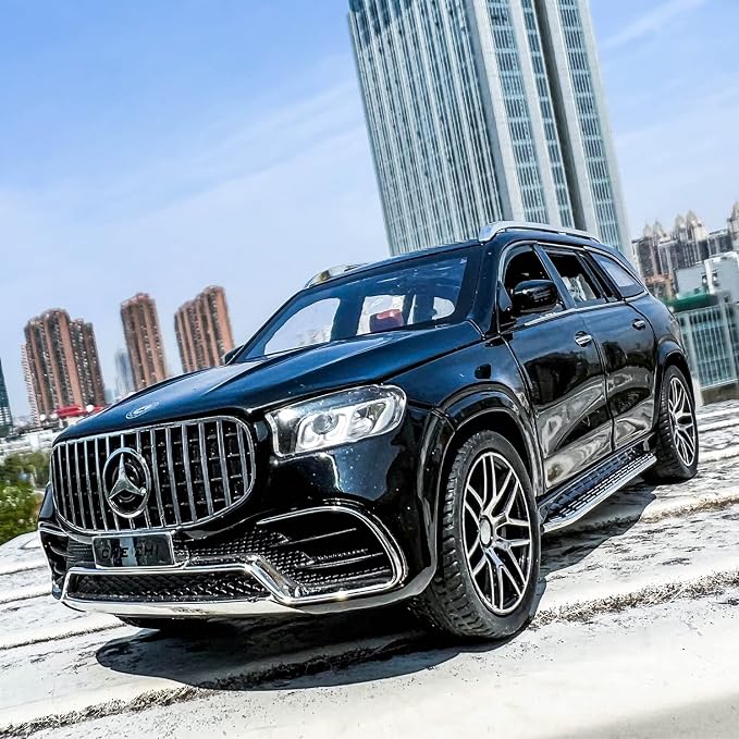 WAKAKAC Diecast Car Model GLS63 AMG 1/24 Alloy Collectible Pull Back Toy Car with Light and Sound Toy Vehicle for Adult Boys Gift(Black)