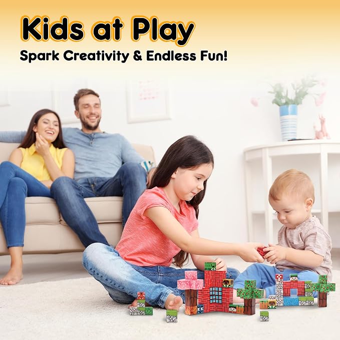 Magnetic Blocks, Magnetic Building Blocks for Kids, Building Blocks for Girls and Boys, Building Toys, Toddler Toys, Building Game Sensory Kids Ages 4 5 6 7 8 9, 100 Pcs