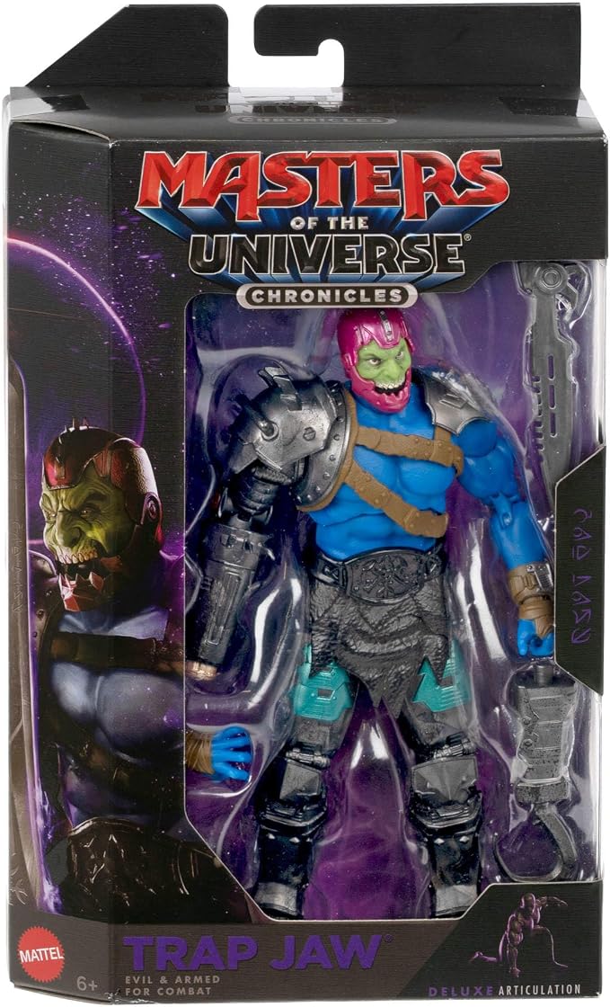 Masters of the Universe Action Figure Chronicles Trap Jaw, 6.5 Inch 2026 Movie Accurate Villain, Deluxe Articulation 30 Points, Arm Hook