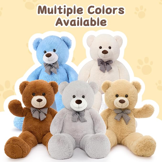 MaoGoLan Giant Teddy Bear Plush Toy - Ultra Soft & Cute Large Stuffed Animal 39 inches, Perfect for Baby Showers, Birthdays, Valentines Day Gifts (Kids, Couples, Family),Gray