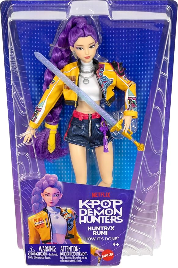 Mattel Kpop Demon Hunters HUNTR/X Rumi Fashion Doll in “How It’s Done” Performance Look with Sword Accessory