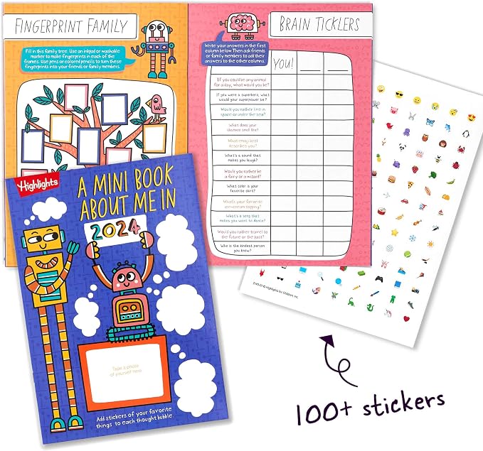 Highlights for Children Fun 2024 Puzzle Books for Kids Ages 6 and Up, 4-Book Set of Brain Teasers, Mazes, Word Puzzles and More Travel-Friendly Screen Free Brain-Boosting Activities