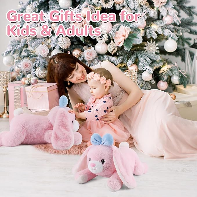 gnomantic Bunny Weighted Stuffed Animals - 28 Inch 5.0 Pounds Weighted Plushies Rabbit - Large Plush Bunny Stuffed Animals Pillow - Cute Plush Toys Gifts for Kids & Adults