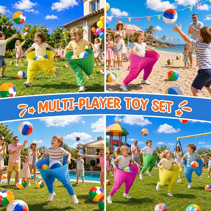 Granny Pants Yard Game, Outdoor Game with Bouncy Ball and Air Pump, Team Relay Family Reunion Party Field Game