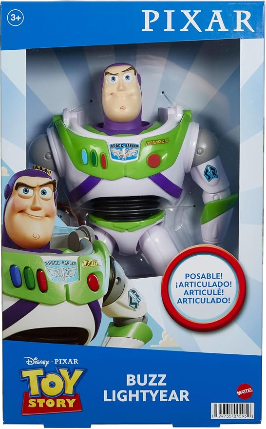 Mattel Disney Pixar Toy Story Large Action Figure, Posable Buzz Lightyear Collectible in Spacesuit Look, 12-inch Scale