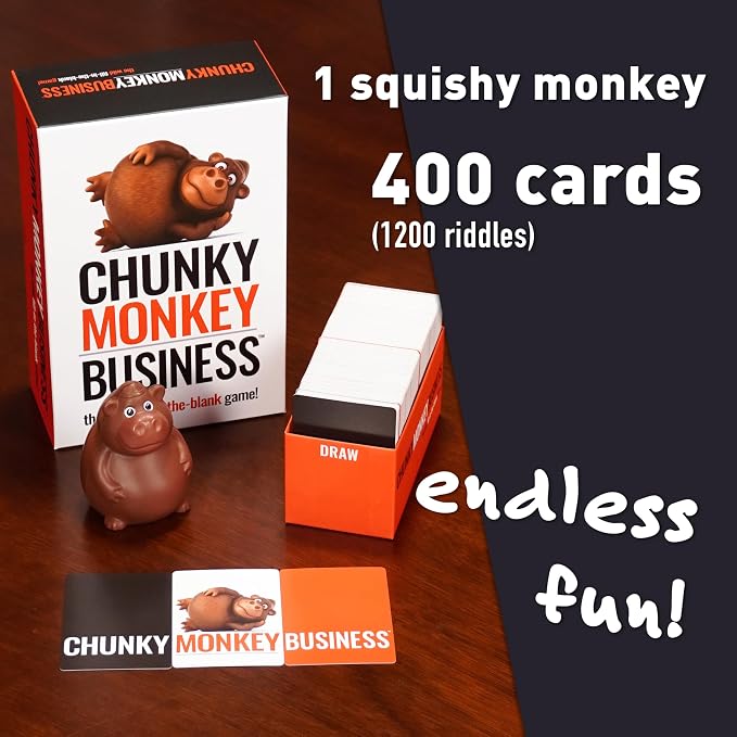 Chunky Monkey Business Party Game – Funny Word Guessing & Fast-Paced Family Game, Hilarious Riddle & Phrase Game for Kids, Teens & Adults, 3–6 Players Ages 10+