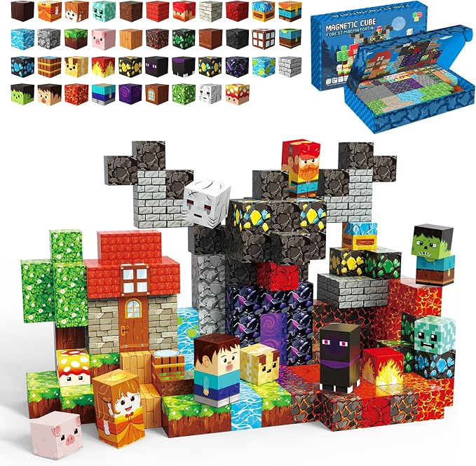 200 PCS Magnetic Blocks, Magnetic Building Blocks Cubes, Dragon Magnet Toys for Kids Ages 3+, Magnet Blocks for Boys, Sensory Toy for STEM Learning Toys & Ideal Christmas Birthday Gift