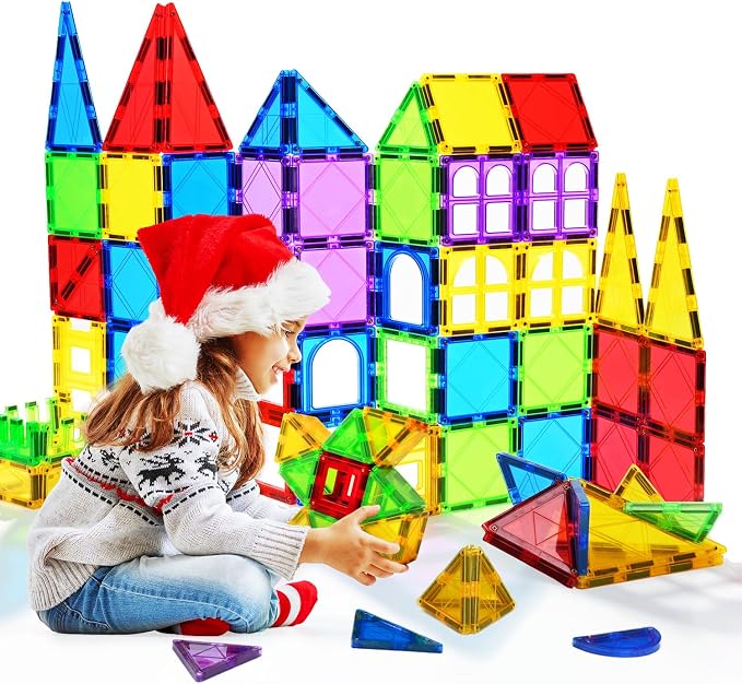 MAGBLOCK Magnetic Blocks - Magnetic Tiles Toys for Toddlers Kids Magnet Building Blocks Preschool Magnet Set for Boys and Girls Stem Toys 70 Pieces