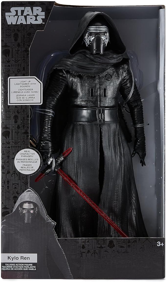 Disney Store Official Kylo Ren Talking Action Figure - 14 Inch Interactive Star Wars Toy with Lightsaber - Articulated Kid Toy with Light & Sound Effects