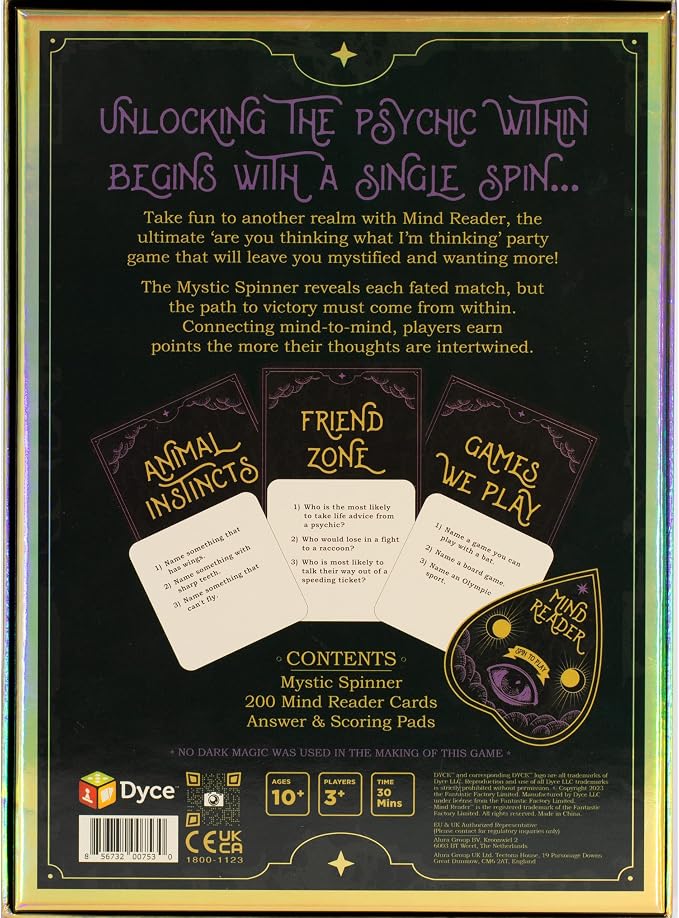 MIND READER – Can You Read Your Friends' Minds? The Fun Mind Reading Psychic Mind Meld Medium Party Christmas Gift for Kids, Adults, Friends & Families - Perfect for Halloween or Board Games Night
