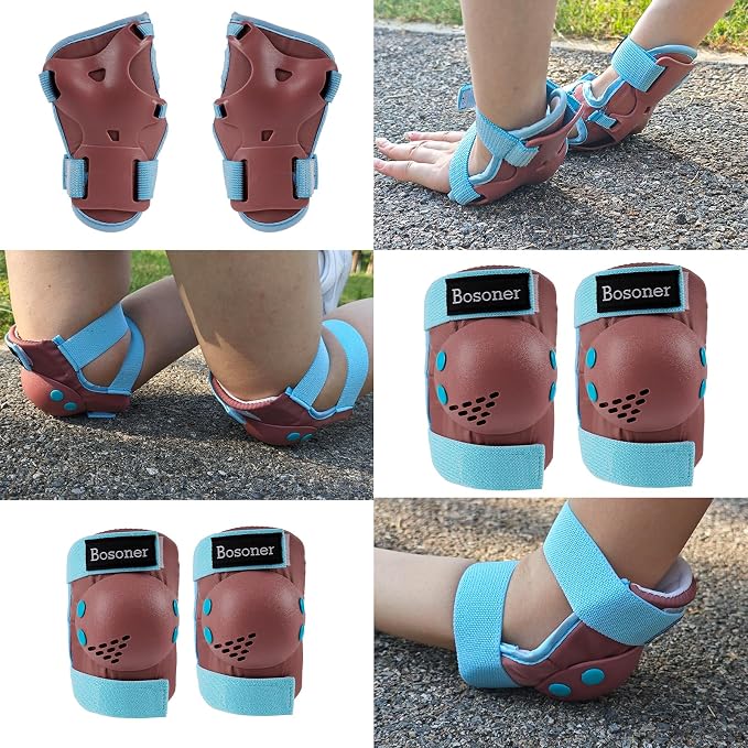 BOSONER Kids/Youth Knee Pad Elbow Pads for Roller Skates Cycling BMX Bike Skateboard Inline Rollerblading, Skating Skatings Scooter Riding Sports