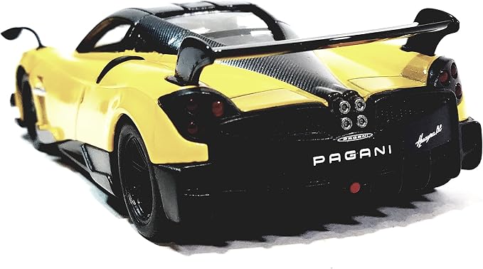 KiNSMART - 2016 Pagani Huayra BC 5" 1:38 Scale Die Cast Metal Model Toy Car w/Pullback Action (Yellow)