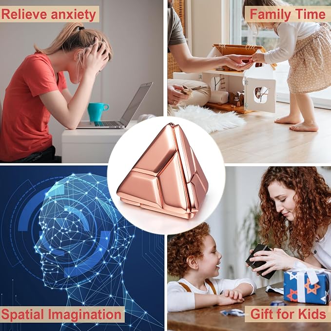 Metal Puzzle (Triangle Rose Gold)