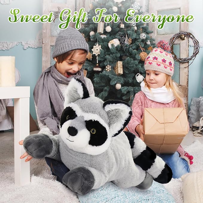 BENINY Giant Raccoon Stuffed Animal 30" - Oversized Raccoon Plush Pillow - Fluffy Big Stuffed Racoon Toy Birthday Gifts for Kids - Sweet Companion