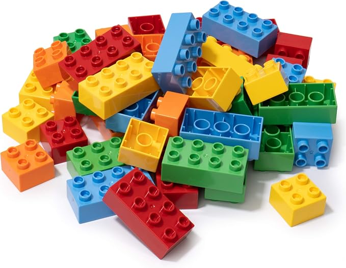 Driddle Big Building Blocks for Kids - STEM Toy - Classic Large Building Bricks - Compatible with All Major Brands - for Children All Ages - 50 Pieces