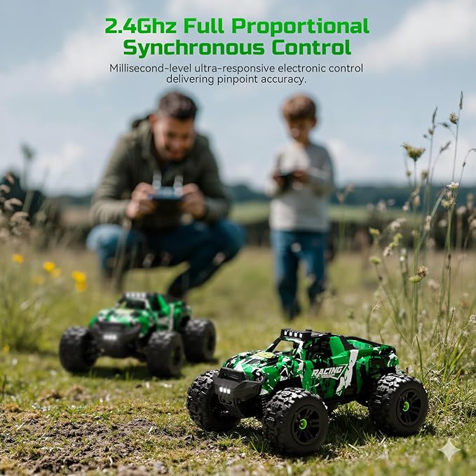 36KMH RC Cars Truck Remote Control Car for Adults Boys Age 8-12 Kids,1:18 | All Terrain 4X4 High Speed Fast Off-Road Electric Vehicle,Full Proportional Synchronous Control System, 2.4GHz