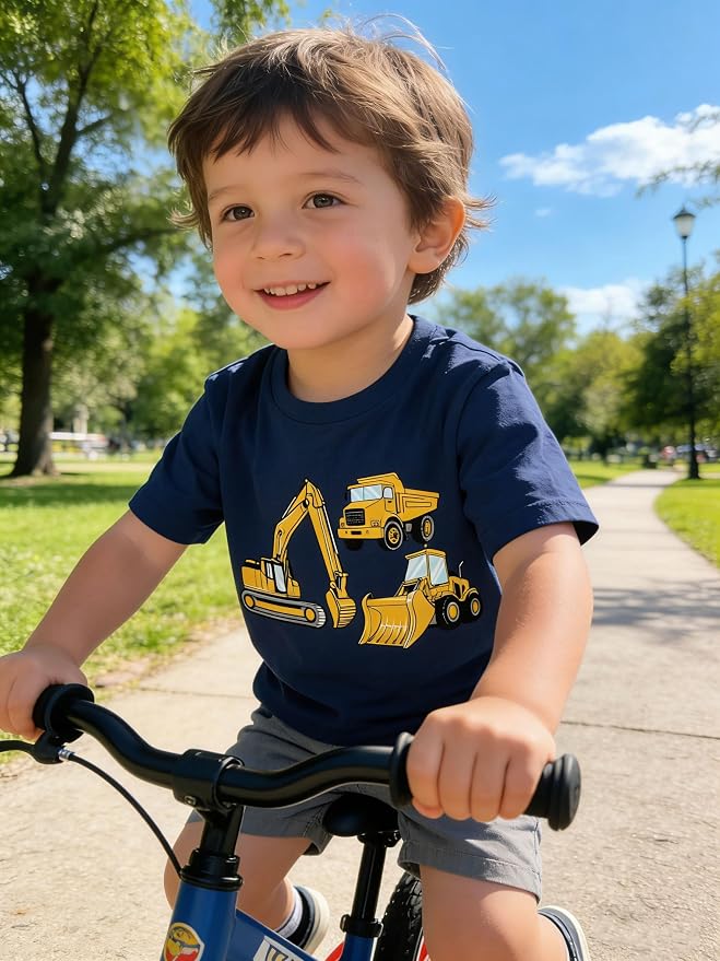 Funnycokid Toddler Boys Shirts Graphic T-Shirt Kids Short Sleeve Tees 2-7 Years