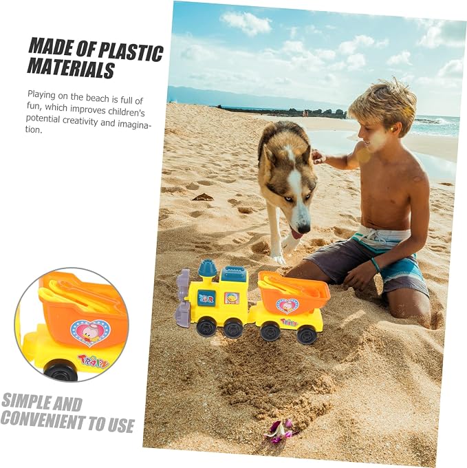 BESPORTBLE 1Set Cartoon Beach Train Fun Digging Tools for Summer Play Includes Castle Mold for Outdoor Beach Parties and Family Bonding Activities