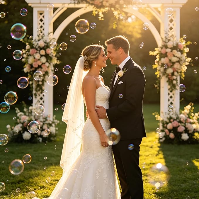 ATDAWN 1L High-Capacity Automatic Bubble Machine with 45ft Remote, Professional Metal Bubble Blower for Wedding Party Stage Event Indoor Outdoor Use – Adult Supervision Required