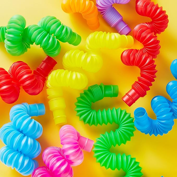 JOYIN 72 Pack Pop Tubes, Sensory Toys (Small) Fidget Toys Party Favors - 9 Colors, Creativity Learning & Fun for Kids - Perfect for Prizes Goodie Bags, Classroom School Reward