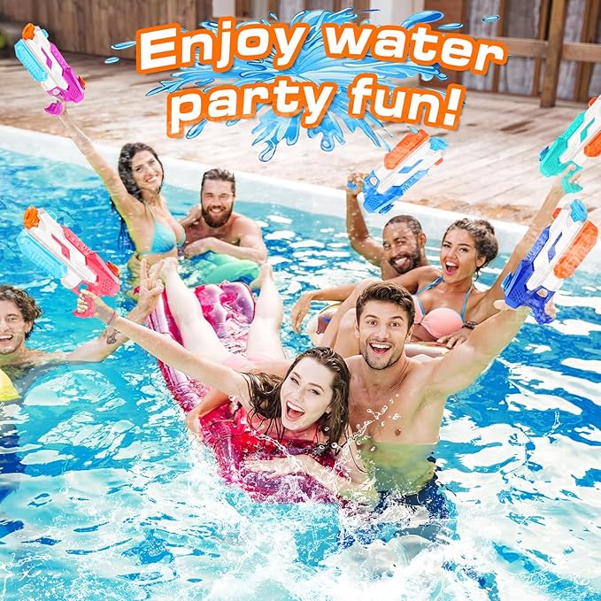 600cc Water Gun for Kids Adults:10 Pack Squirt Blasters Super Water Gun Soaker with Long Range High Capacity for Boys Girls Summer Swimming Pool Beach Outdoor Water Fighting Play Toys Party Favors