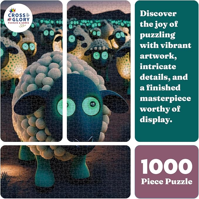 Cross & Glory - Henry and The Herd - 1000 Piece Jigsaw Puzzle for Adults & Kids 12+ | Perfect for Animal and Puzzle Lovers | Vibrant Quality Pieces | Challenging and Relaxing | Great Gift Idea