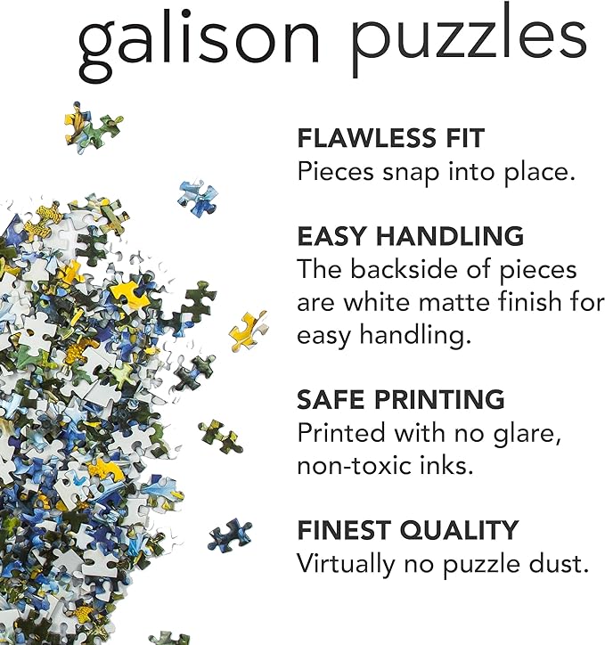 Galison Winter Lights Foil Puzzle, 500 Pieces, 20β x 20β β Holiday Jigsaw Puzzle Featuring a Festive City Scene by Joy Laforme β Thick, Sturdy Pieces, Challenging Family Activity, Great Gift Idea