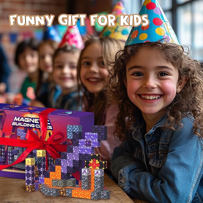 Magnetic Blocks Building Toys - 108PCS Magnet Building Block Set Construction Cubes STEM Sensory Stacking Kids Toy for Age 3-5, 4-8, 8-12