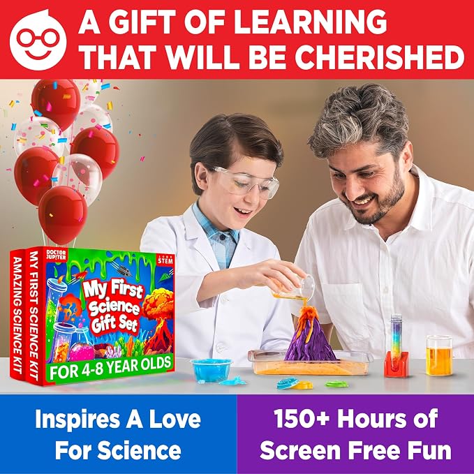 Doctor Jupiter My First Science Gift Set for Kids Ages 4+ | Birthday Gift Ideas for 4-5-6-7-8 Year Old Boys & Girls | STEM Learning & Education Toys