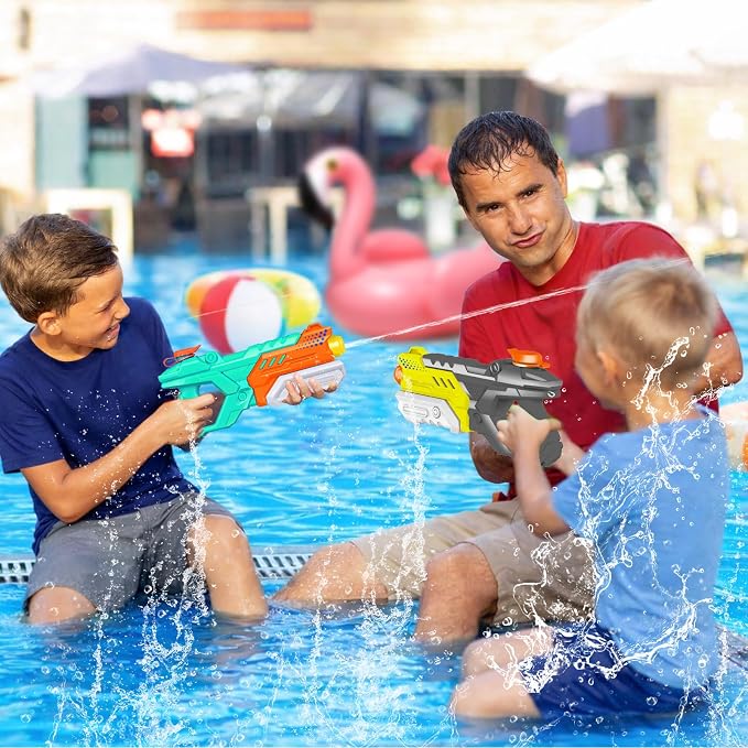Quanquer Water Guns for Kids Adults - 600CC 3 Pack Super Squirt Water Toy Gun High Capacity Long Shooting Range Soaker Blaster for Swimming Pool Beach Outdoor Fighting Party