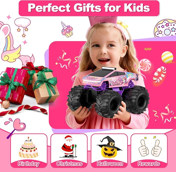 Amphibious Remote Control Car, 1:18 Waterproof Monster Truck Toys RC Cars, 2.4GHz RC Trucks 4WD All Terrain Off-Road Pickup, Kids Christmas Birthday Presents for Boy Girl Toys Age 6 7 8 9 10 11 12