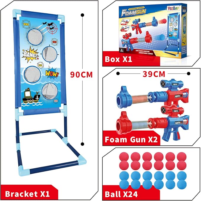 YEEBAY Target Game Set for Age 6, 7, 8,9,10+ Year Old Kids, Boys, Active Play Game with Soft Foam Balls and Scoring Target