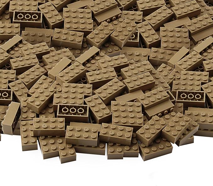 100pcs 2x4 Bricks Dark Tan Classic Pieces Parts Building Creative Play Set Blocks Toy Accessories Compatible with 3001 Major Brands