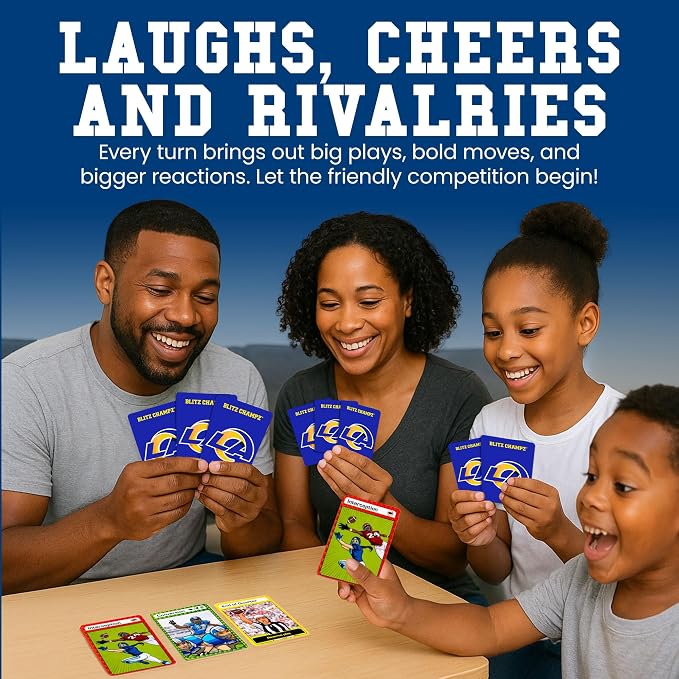 Blitz Champz Los Angeles Rams – Officially Licensed NFL Playing Cards & Rams Gifts for Men & Women, Fun Travel Card Games for Adults & Kids Ages 7+, Ideal Camping Games for Friends & Family Game Night