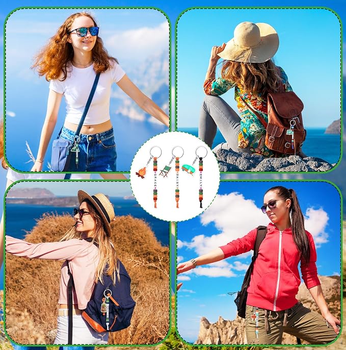 Landical 564 Pcs Camper Keychain Making Kit DIY Name Bead Key Chain Craft Camping Party Favors Adjustable Letter String Men Women Travel Trailer Gift Alphabet Jewelry Camping Accessories (Earth Color)