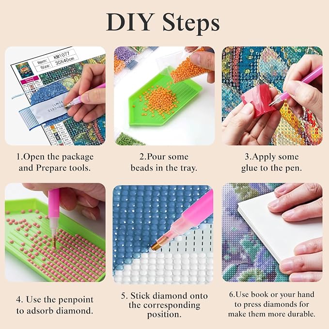 CHWGLFGG Mandala Lotus Diamond Painting Kit for Adults, 5D Full Round Drill Diamond Art Beginners Canvas for Home Wall Decor, DIY Paint by Diamonds Dot Gem Craft12x16 Inch